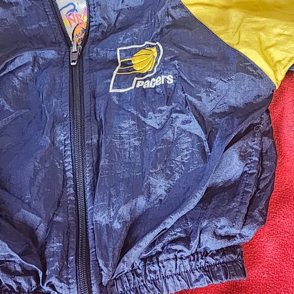 NBA Stuff Jump Ball Ball Hawk Retro Indiana Pacers Windbreaker by Mighty-Mac 18M - Picture 5 of 16